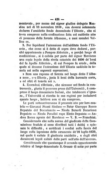 Bullettino delle ordinanze de' commissarj ripartitori de' demanj ex feudali e comunali nelle province dei rr.dd. al di qua del Faro in appendice degli atti eversivi della feudalita