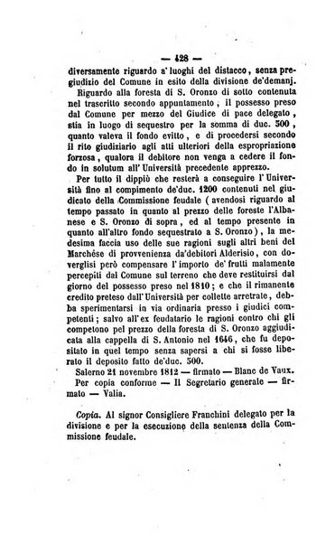 Bullettino delle ordinanze de' commissarj ripartitori de' demanj ex feudali e comunali nelle province dei rr.dd. al di qua del Faro in appendice degli atti eversivi della feudalita