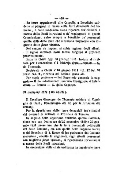 Bullettino delle ordinanze de' commissarj ripartitori de' demanj ex feudali e comunali nelle province dei rr.dd. al di qua del Faro in appendice degli atti eversivi della feudalita