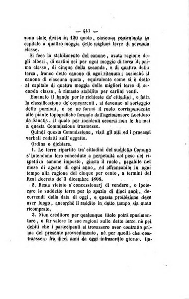 Bullettino delle ordinanze de' commissarj ripartitori de' demanj ex feudali e comunali nelle province dei rr.dd. al di qua del Faro in appendice degli atti eversivi della feudalita