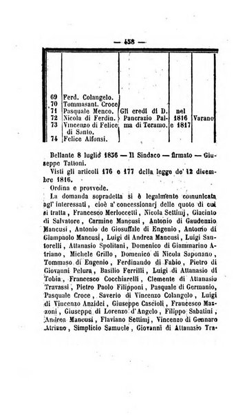 Bullettino delle ordinanze de' commissarj ripartitori de' demanj ex feudali e comunali nelle province dei rr.dd. al di qua del Faro in appendice degli atti eversivi della feudalita