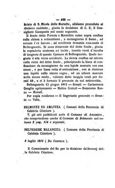 Bullettino delle ordinanze de' commissarj ripartitori de' demanj ex feudali e comunali nelle province dei rr.dd. al di qua del Faro in appendice degli atti eversivi della feudalita