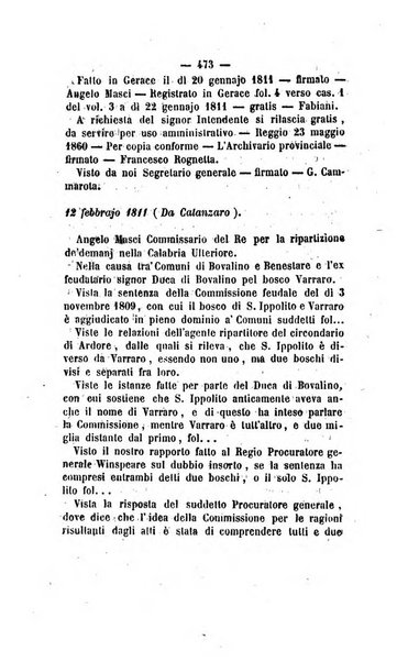 Bullettino delle ordinanze de' commissarj ripartitori de' demanj ex feudali e comunali nelle province dei rr.dd. al di qua del Faro in appendice degli atti eversivi della feudalita