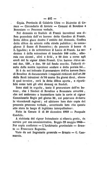 Bullettino delle ordinanze de' commissarj ripartitori de' demanj ex feudali e comunali nelle province dei rr.dd. al di qua del Faro in appendice degli atti eversivi della feudalita