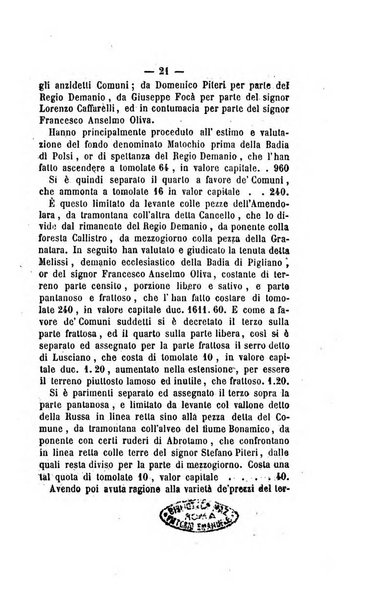 Bullettino delle ordinanze de' commissarj ripartitori de' demanj ex feudali e comunali nelle province napoletane in appendice degli atti eversivi della feudalita