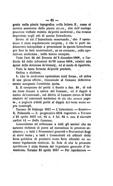 Bullettino delle ordinanze de' commissarj ripartitori de' demanj ex feudali e comunali nelle province napoletane in appendice degli atti eversivi della feudalita