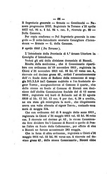 Bullettino delle ordinanze de' commissarj ripartitori de' demanj ex feudali e comunali nelle province napoletane in appendice degli atti eversivi della feudalita