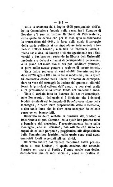 Bullettino delle ordinanze de' commissarj ripartitori de' demanj ex feudali e comunali nelle province napoletane in appendice degli atti eversivi della feudalita