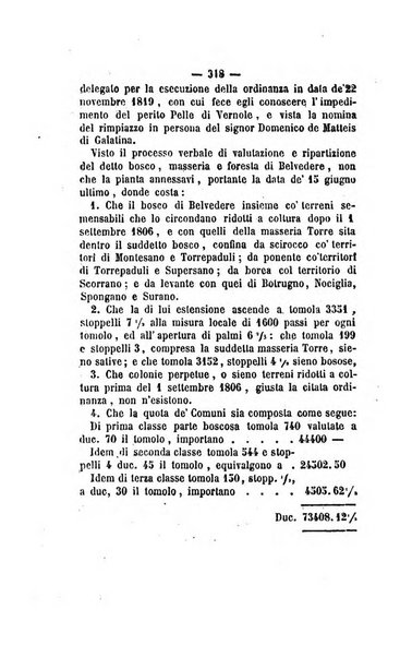 Bullettino delle ordinanze de' commissarj ripartitori de' demanj ex feudali e comunali nelle province napoletane in appendice degli atti eversivi della feudalita