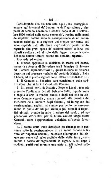 Bullettino delle ordinanze de' commissarj ripartitori de' demanj ex feudali e comunali nelle province napoletane in appendice degli atti eversivi della feudalita