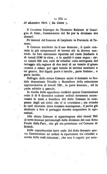 Bullettino delle ordinanze de' commissarj ripartitori de' demanj ex feudali e comunali nelle province napoletane in appendice degli atti eversivi della feudalita