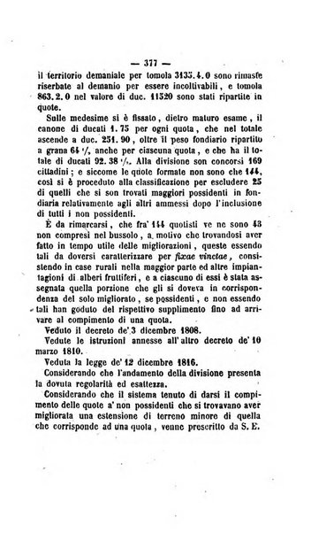 Bullettino delle ordinanze de' commissarj ripartitori de' demanj ex feudali e comunali nelle province napoletane in appendice degli atti eversivi della feudalita