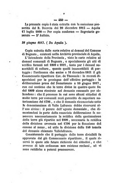 Bullettino delle ordinanze de' commissarj ripartitori de' demanj ex feudali e comunali nelle province napoletane in appendice degli atti eversivi della feudalita