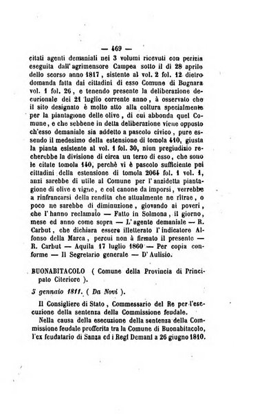 Bullettino delle ordinanze de' commissarj ripartitori de' demanj ex feudali e comunali nelle province napoletane in appendice degli atti eversivi della feudalita