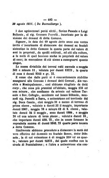 Bullettino delle ordinanze de' commissarj ripartitori de' demanj ex feudali e comunali nelle province napoletane in appendice degli atti eversivi della feudalita