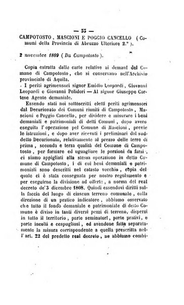 Bullettino delle ordinanze de' commissarj ripartitori de' demanj ex feudali e comunali nelle province napoletane in appendice degli atti eversivi della feudalita