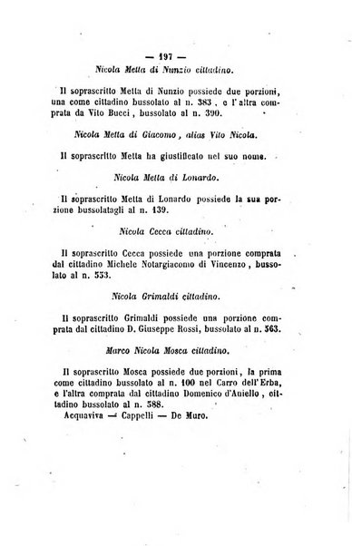 Bullettino delle ordinanze de' commissarj ripartitori de' demanj ex feudali e comunali nelle province napoletane in appendice degli atti eversivi della feudalita