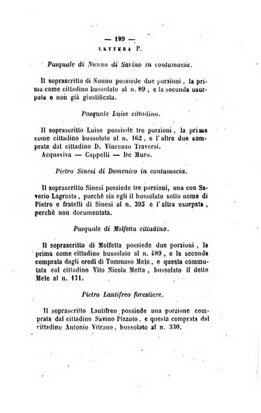 Bullettino delle ordinanze de' commissarj ripartitori de' demanj ex feudali e comunali nelle province napoletane in appendice degli atti eversivi della feudalita