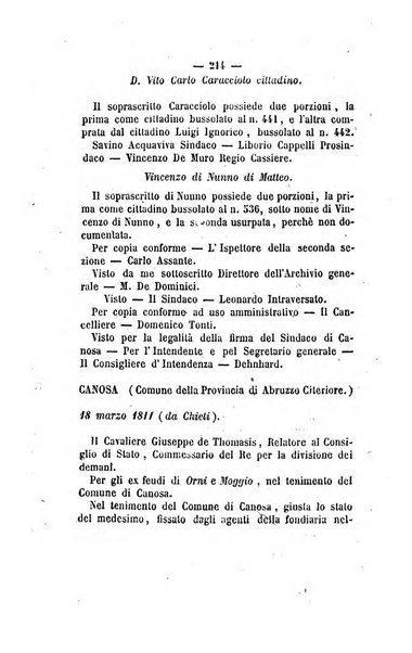 Bullettino delle ordinanze de' commissarj ripartitori de' demanj ex feudali e comunali nelle province napoletane in appendice degli atti eversivi della feudalita