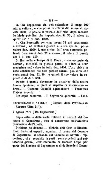 Bullettino delle ordinanze de' commissarj ripartitori de' demanj ex feudali e comunali nelle province napoletane in appendice degli atti eversivi della feudalita