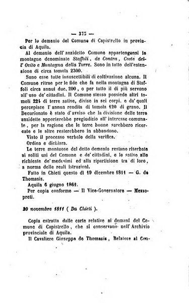 Bullettino delle ordinanze de' commissarj ripartitori de' demanj ex feudali e comunali nelle province napoletane in appendice degli atti eversivi della feudalita