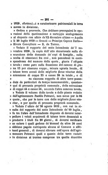 Bullettino delle ordinanze de' commissarj ripartitori de' demanj ex feudali e comunali nelle province napoletane in appendice degli atti eversivi della feudalita