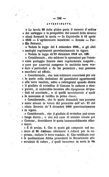 Bullettino delle ordinanze de' commissarj ripartitori de' demanj ex feudali e comunali nelle province napoletane in appendice degli atti eversivi della feudalita