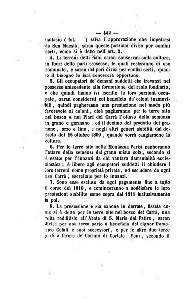 Bullettino delle ordinanze de' commissarj ripartitori de' demanj ex feudali e comunali nelle province napoletane in appendice degli atti eversivi della feudalita