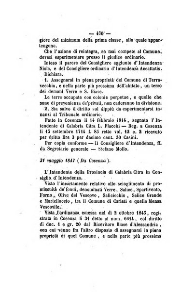 Bullettino delle ordinanze de' commissarj ripartitori de' demanj ex feudali e comunali nelle province napoletane in appendice degli atti eversivi della feudalita