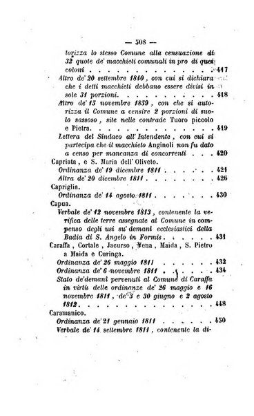 Bullettino delle ordinanze de' commissarj ripartitori de' demanj ex feudali e comunali nelle province napoletane in appendice degli atti eversivi della feudalita