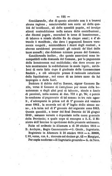 Bullettino delle ordinanze de' commissarj ripartitori de' demanj ex feudali e comunali nelle province napoletane in appendice degli atti eversivi della feudalita