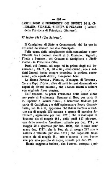 Bullettino delle ordinanze de' commissarj ripartitori de' demanj ex feudali e comunali nelle province napoletane in appendice degli atti eversivi della feudalita