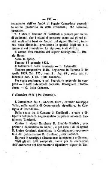 Bullettino delle ordinanze de' commissarj ripartitori de' demanj ex feudali e comunali nelle province napoletane in appendice degli atti eversivi della feudalita