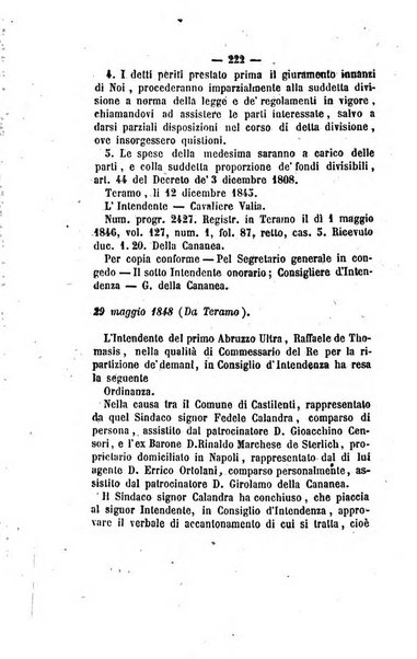 Bullettino delle ordinanze de' commissarj ripartitori de' demanj ex feudali e comunali nelle province napoletane in appendice degli atti eversivi della feudalita