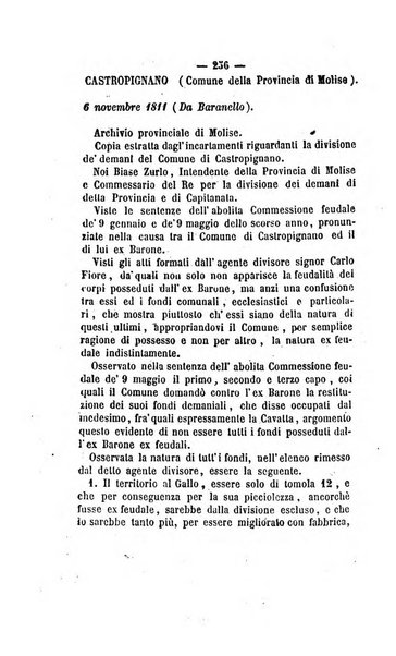 Bullettino delle ordinanze de' commissarj ripartitori de' demanj ex feudali e comunali nelle province napoletane in appendice degli atti eversivi della feudalita