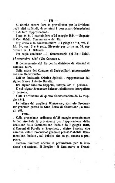 Bullettino delle ordinanze de' commissarj ripartitori de' demanj ex feudali e comunali nelle province napoletane in appendice degli atti eversivi della feudalita