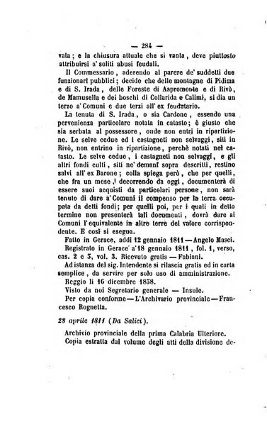 Bullettino delle ordinanze de' commissarj ripartitori de' demanj ex feudali e comunali nelle province napoletane in appendice degli atti eversivi della feudalita