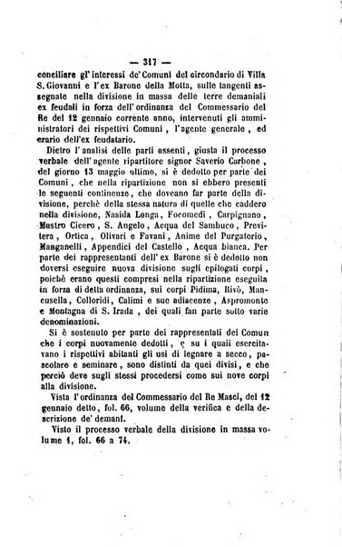 Bullettino delle ordinanze de' commissarj ripartitori de' demanj ex feudali e comunali nelle province napoletane in appendice degli atti eversivi della feudalita