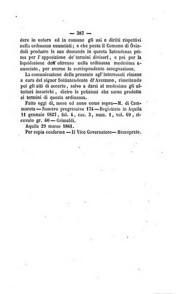 Bullettino delle ordinanze de' commissarj ripartitori de' demanj ex feudali e comunali nelle province napoletane in appendice degli atti eversivi della feudalita