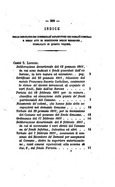 Bullettino delle ordinanze de' commissarj ripartitori de' demanj ex feudali e comunali nelle province napoletane in appendice degli atti eversivi della feudalita