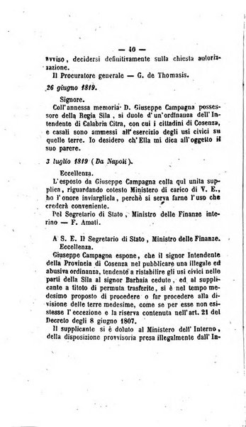 Bullettino delle ordinanze de' commissarj ripartitori de' demanj ex feudali e comunali nelle province napoletane in appendice degli atti eversivi della feudalita