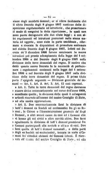 Bullettino delle ordinanze de' commissarj ripartitori de' demanj ex feudali e comunali nelle province napoletane in appendice degli atti eversivi della feudalita