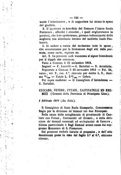 Bullettino delle ordinanze de' commissarj ripartitori de' demanj ex feudali e comunali nelle province napoletane in appendice degli atti eversivi della feudalita