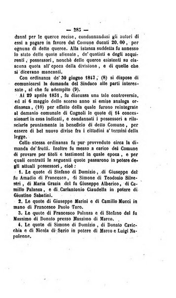 Bullettino delle ordinanze de' commissarj ripartitori de' demanj ex feudali e comunali nelle province napoletane in appendice degli atti eversivi della feudalita