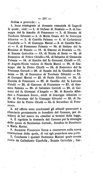 Bullettino delle ordinanze de' commissarj ripartitori de' demanj ex feudali e comunali nelle province napoletane in appendice degli atti eversivi della feudalita