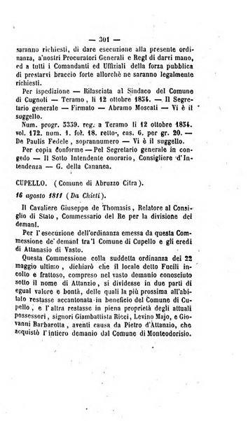 Bullettino delle ordinanze de' commissarj ripartitori de' demanj ex feudali e comunali nelle province napoletane in appendice degli atti eversivi della feudalita