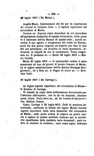 Bullettino delle ordinanze de' commissarj ripartitori de' demanj ex feudali e comunali nelle province napoletane in appendice degli atti eversivi della feudalita