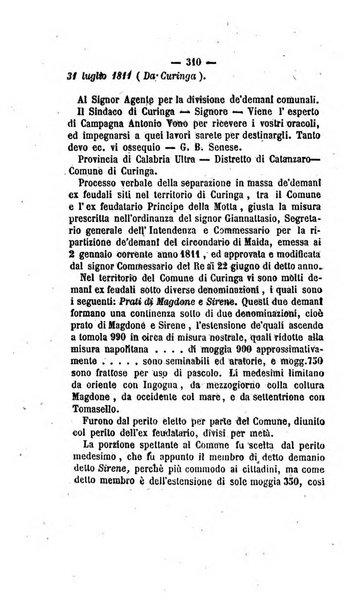 Bullettino delle ordinanze de' commissarj ripartitori de' demanj ex feudali e comunali nelle province napoletane in appendice degli atti eversivi della feudalita