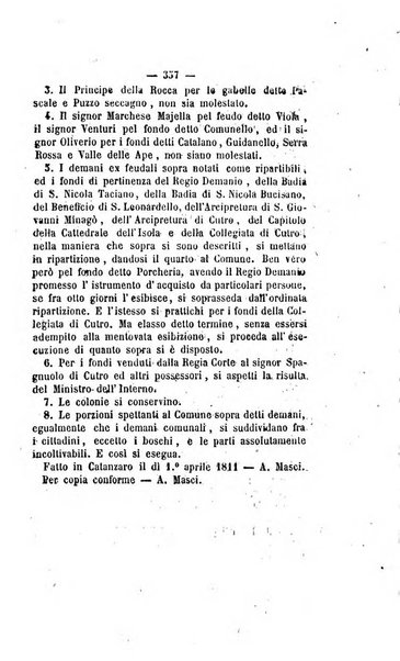 Bullettino delle ordinanze de' commissarj ripartitori de' demanj ex feudali e comunali nelle province napoletane in appendice degli atti eversivi della feudalita