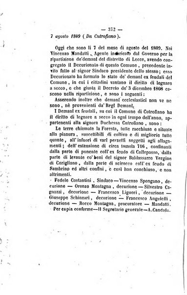 Bullettino delle ordinanze de' commissarj ripartitori de' demanj ex feudali e comunali nelle province napoletane in appendice degli atti eversivi della feudalita